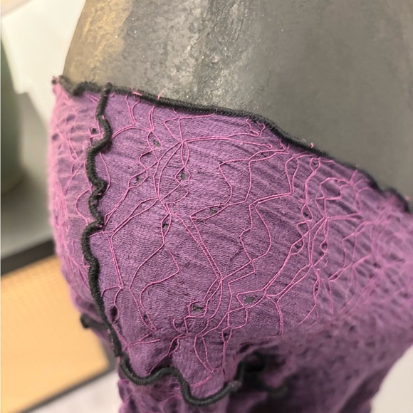 NoBlu Y2K Lagenlook Artwear Eggplant Purple Long-sleeve Maxi Dress Size XL - Picture 12 of 17